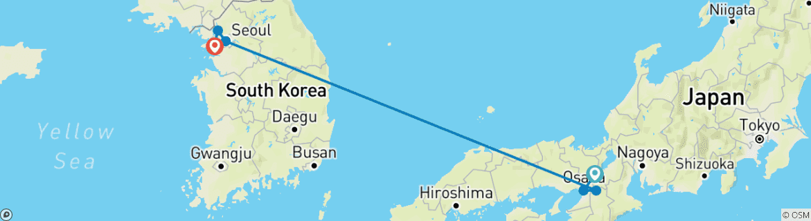 Image d'une carte montrant l'itinéraire du circuit