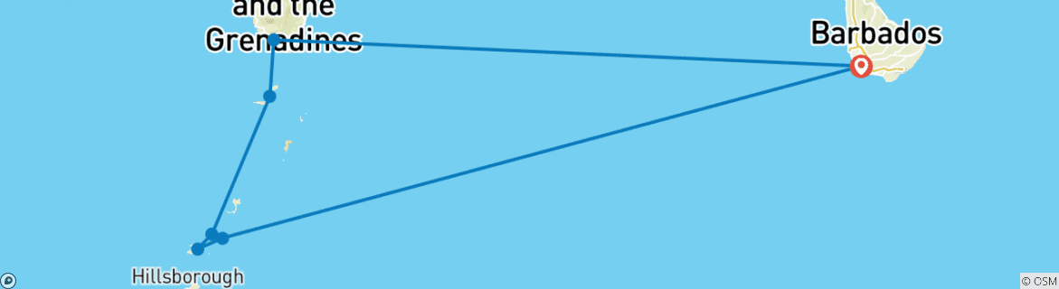 Image d'une carte montrant l'itinéraire du circuit