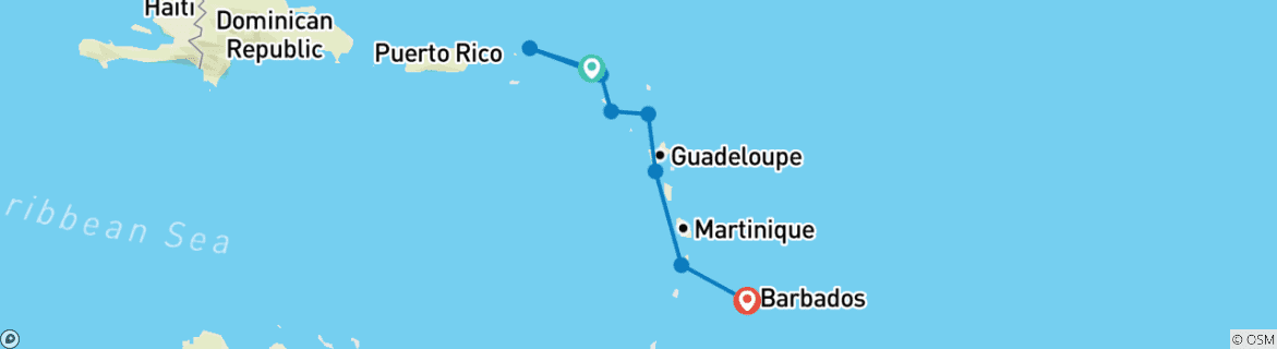 Image d'une carte montrant l'itinéraire du circuit