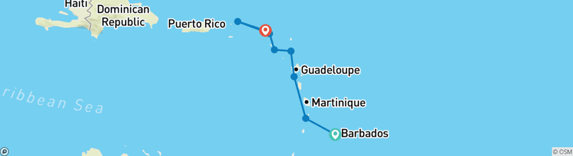 Image d'une carte montrant l'itinéraire du circuit