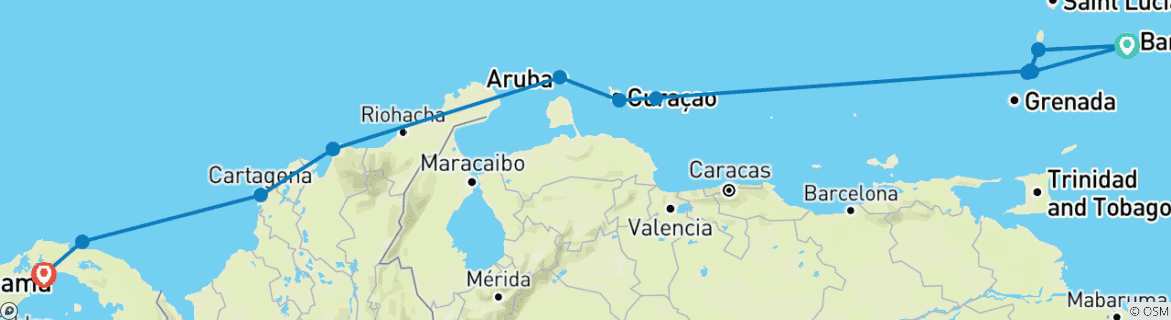 Image d'une carte montrant l'itinéraire du circuit