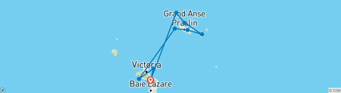 Image d'une carte montrant l'itinéraire du circuit