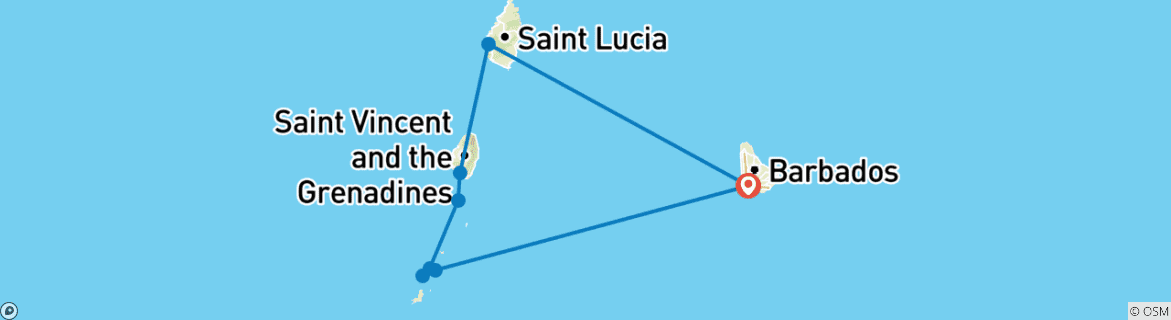Image d'une carte montrant l'itinéraire du circuit