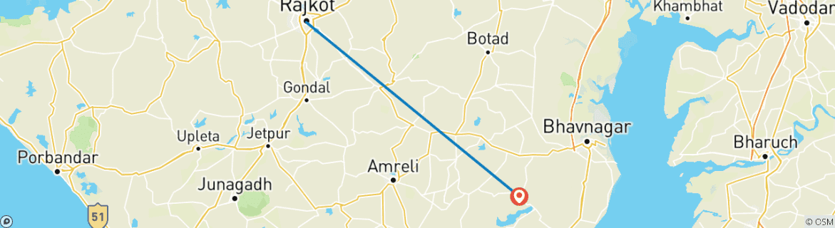 Foto van een kaart met de route van de rondreis