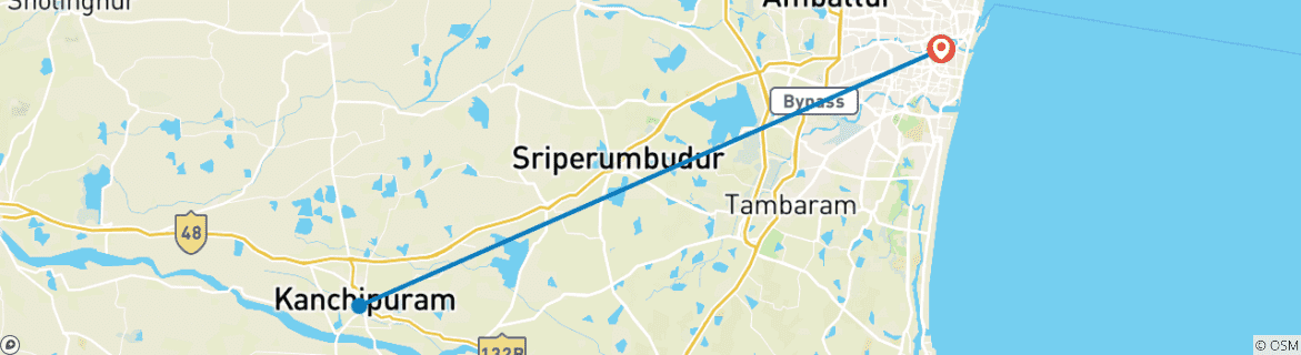Image d'une carte montrant l'itinéraire du circuit