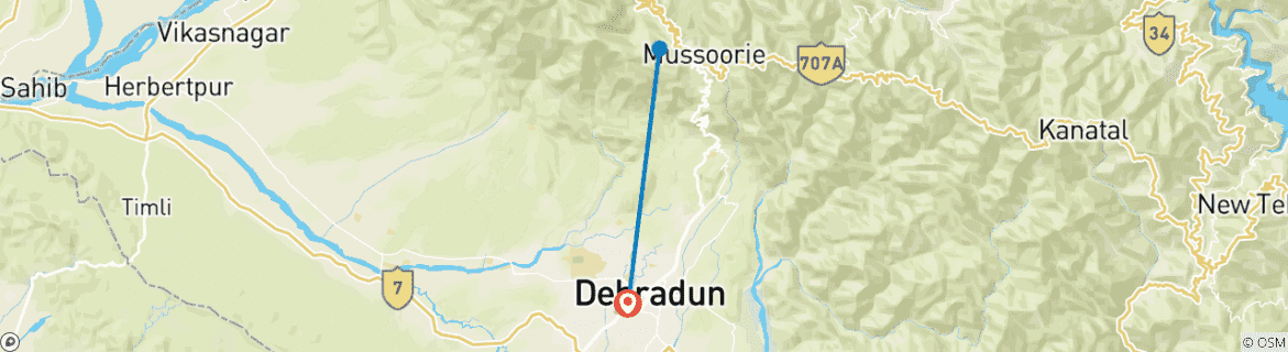 Image d'une carte montrant l'itinéraire du circuit