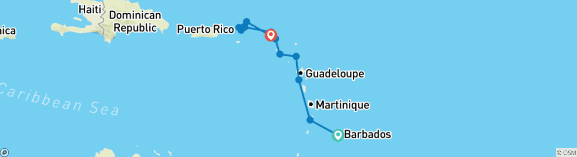 Image d'une carte montrant l'itinéraire du circuit