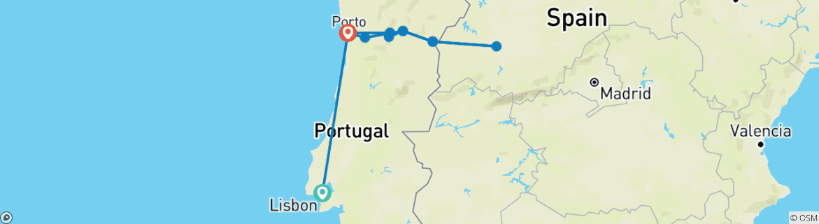 Image d'une carte montrant l'itinéraire du circuit