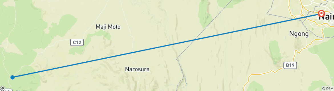 Karte mit der Reiseroute