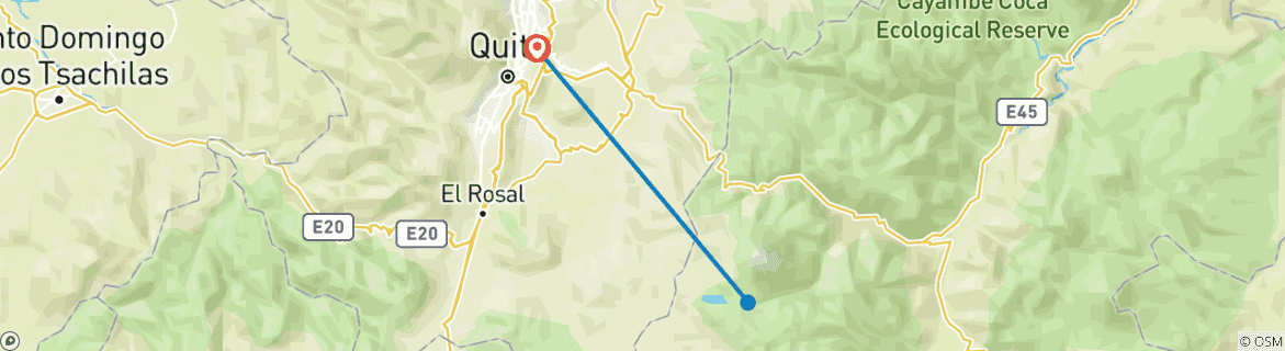 Image d'une carte montrant l'itinéraire du circuit