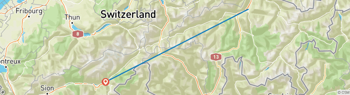 Image d'une carte montrant l'itinéraire du circuit