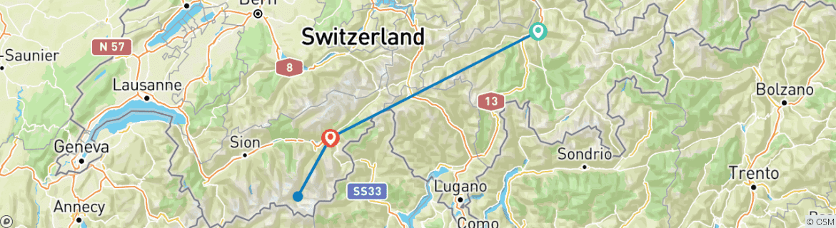 Image d'une carte montrant l'itinéraire du circuit