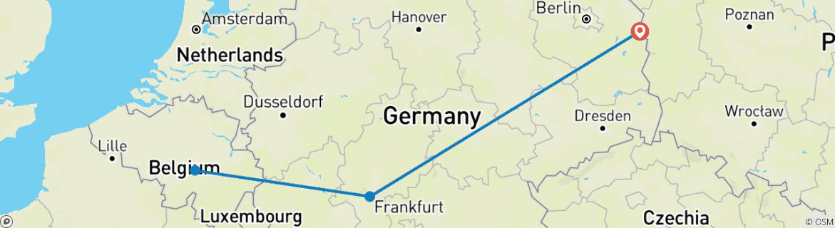 Foto van een kaart met de route van de rondreis