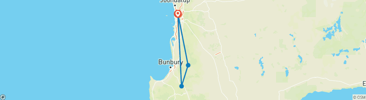 Image d'une carte montrant l'itinéraire du circuit