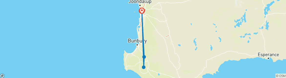 Image d'une carte montrant l'itinéraire du circuit