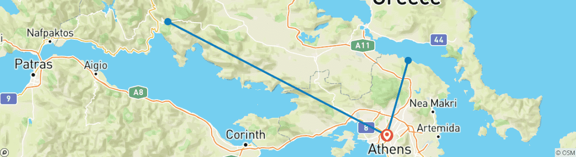 Image d'une carte montrant l'itinéraire du circuit