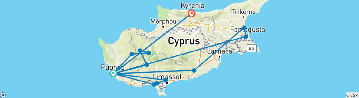 Imagen de un mapa que muestra la ruta del circuito