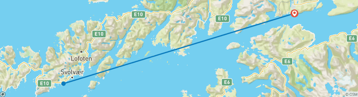 Image d'une carte montrant l'itinéraire du circuit