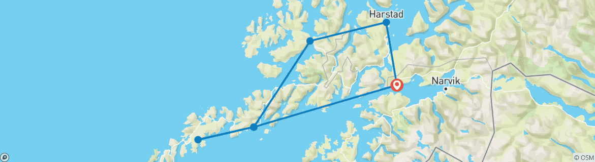 Image d'une carte montrant l'itinéraire du circuit