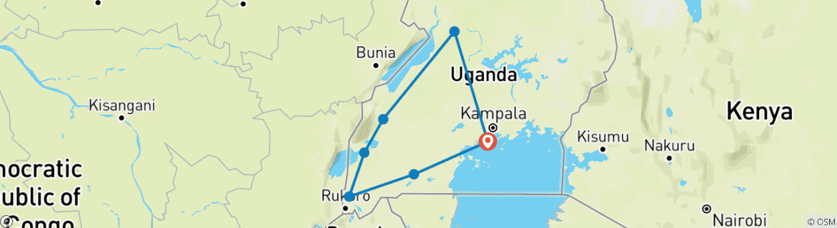 Image d'une carte montrant l'itinéraire du circuit