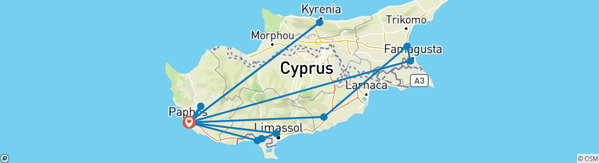 Imagen de un mapa que muestra la ruta del circuito