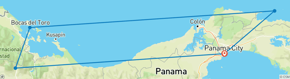 Image d'une carte montrant l'itinéraire du circuit