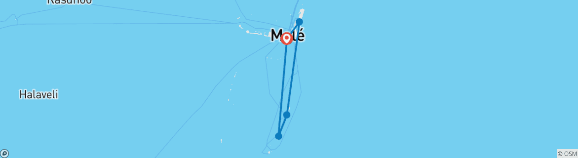 Image d'une carte montrant l'itinéraire du circuit