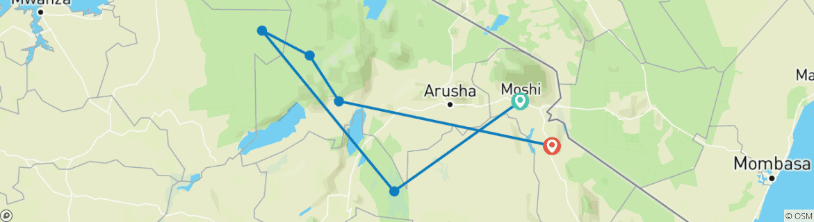 Image d'une carte montrant l'itinéraire du circuit