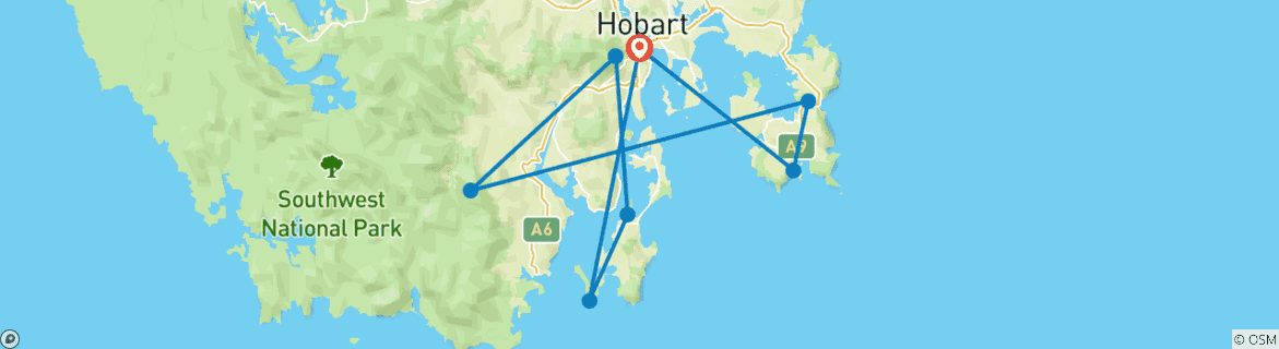 Image d'une carte montrant l'itinéraire du circuit