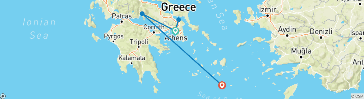 Image d'une carte montrant l'itinéraire du circuit