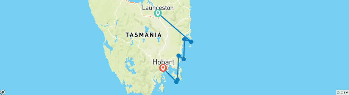 Image d'une carte montrant l'itinéraire du circuit