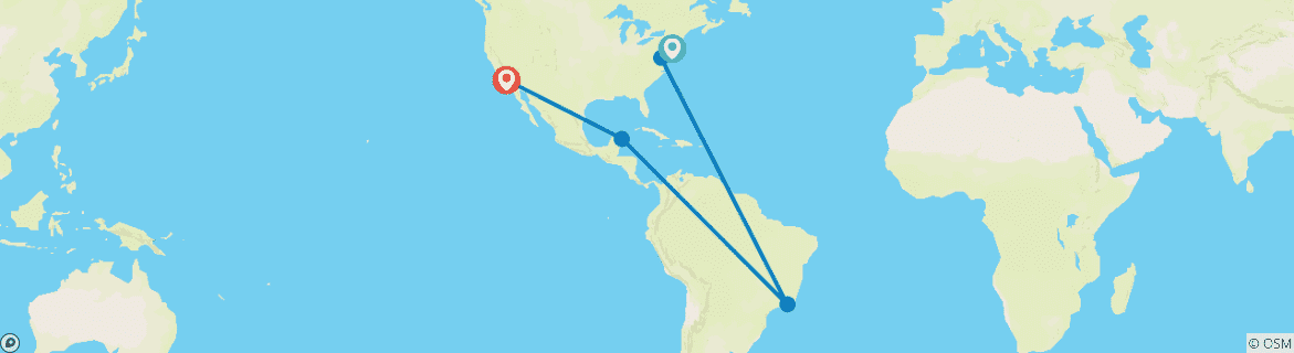 Image d'une carte montrant l'itinéraire du circuit