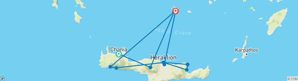 Karte von Kreta & Santorini: Greece Me Baby One More Time! (von Chania bis Santorini)