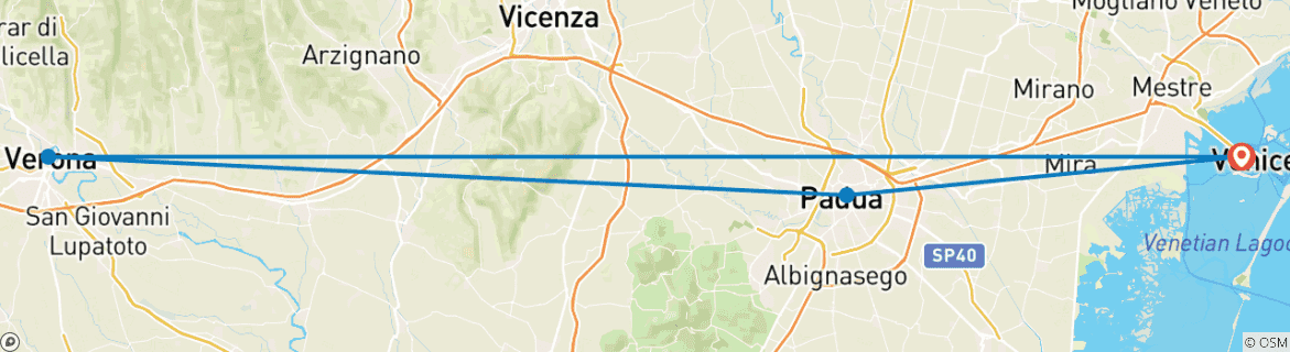 Image d'une carte montrant l'itinéraire du circuit