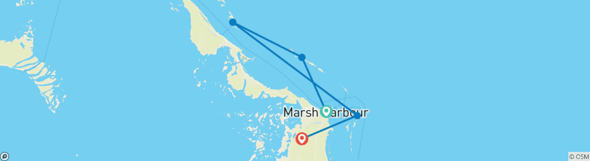 Image d'une carte montrant l'itinéraire du circuit