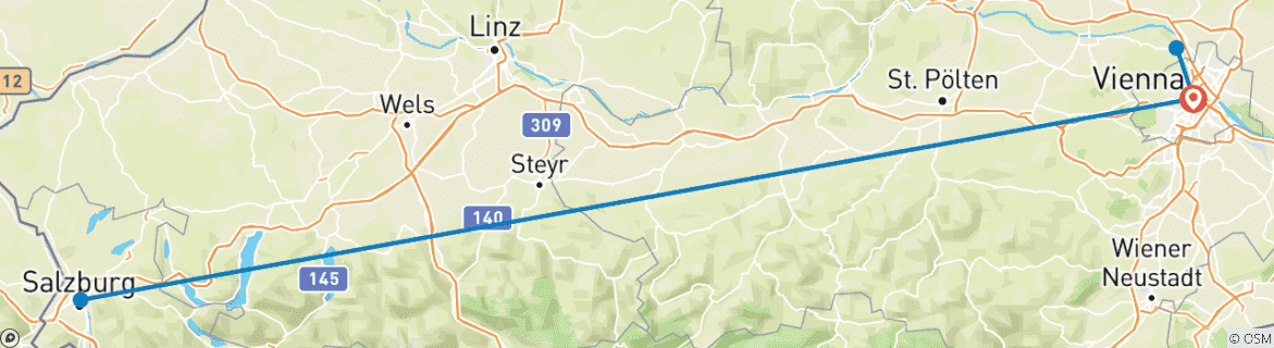 Image d'une carte montrant l'itinéraire du circuit