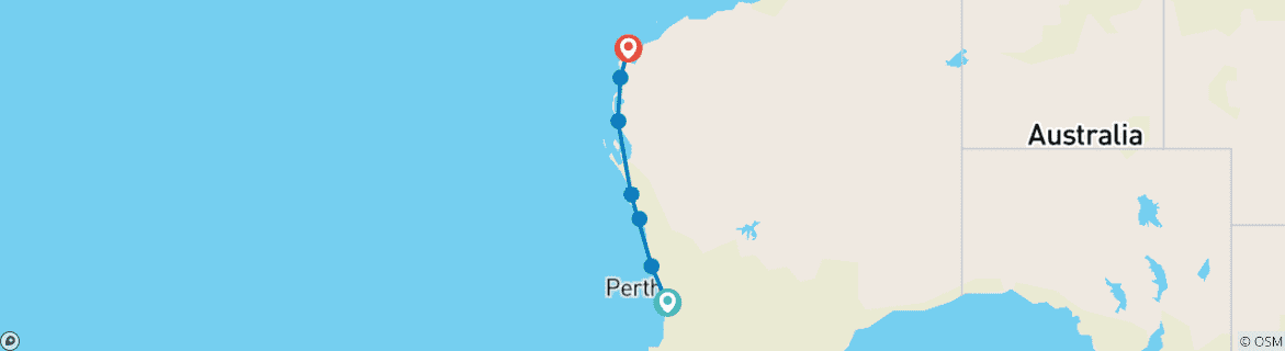 Image d'une carte montrant l'itinéraire du circuit