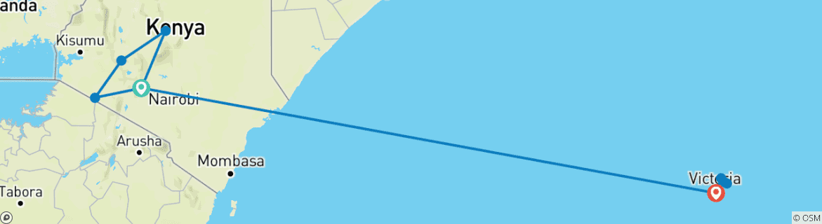 Image d'une carte montrant l'itinéraire du circuit