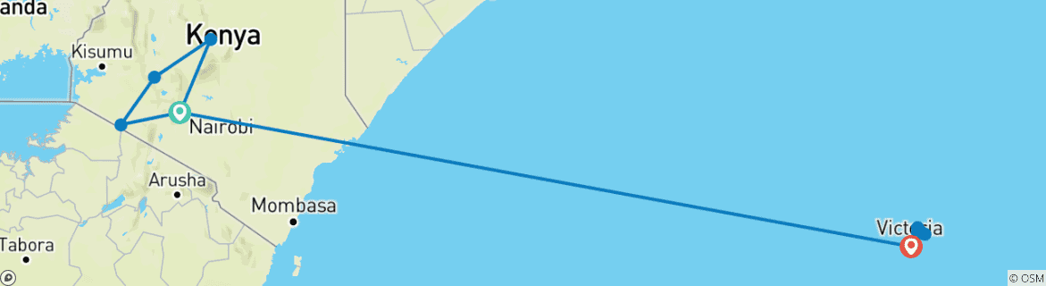 Image d'une carte montrant l'itinéraire du circuit