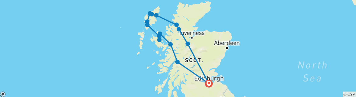 Image d'une carte montrant l'itinéraire du circuit