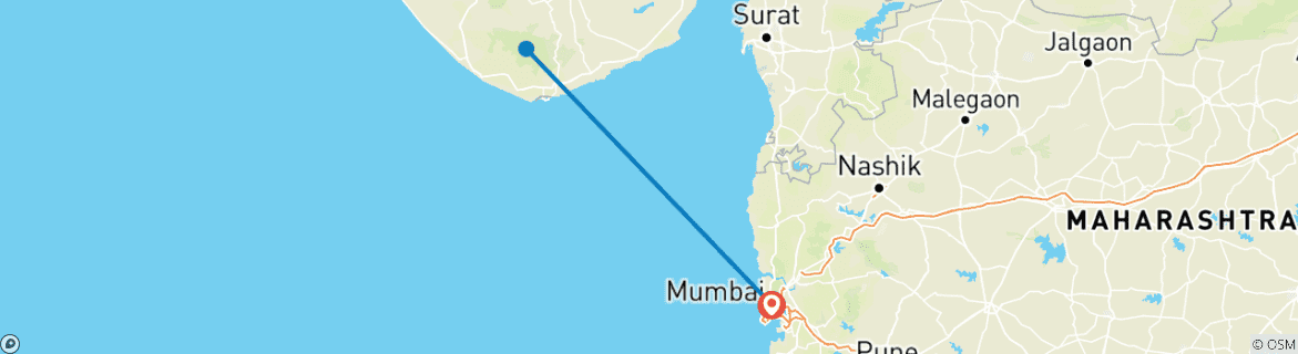 Image d'une carte montrant l'itinéraire du circuit
