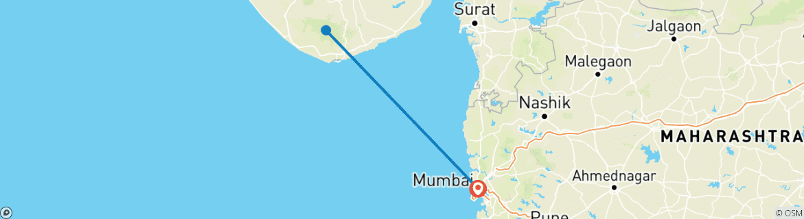 Image d'une carte montrant l'itinéraire du circuit