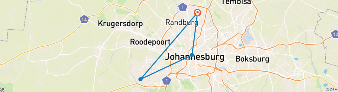 Image d'une carte montrant l'itinéraire du circuit