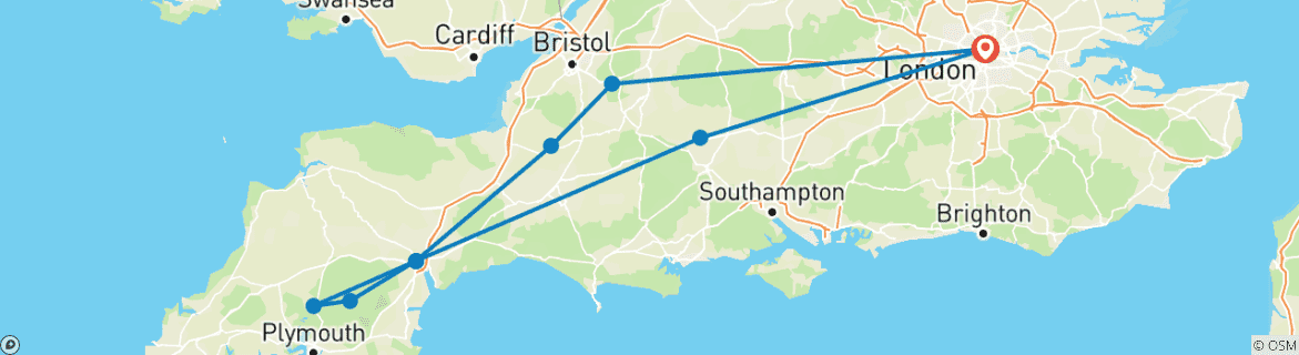 Image d'une carte montrant l'itinéraire du circuit