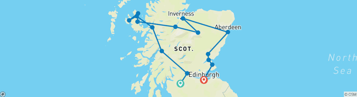 Image d'une carte montrant l'itinéraire du circuit