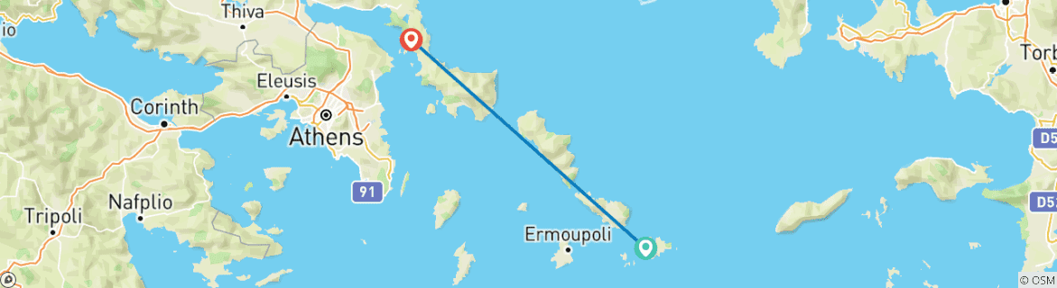 Image d'une carte montrant l'itinéraire du circuit