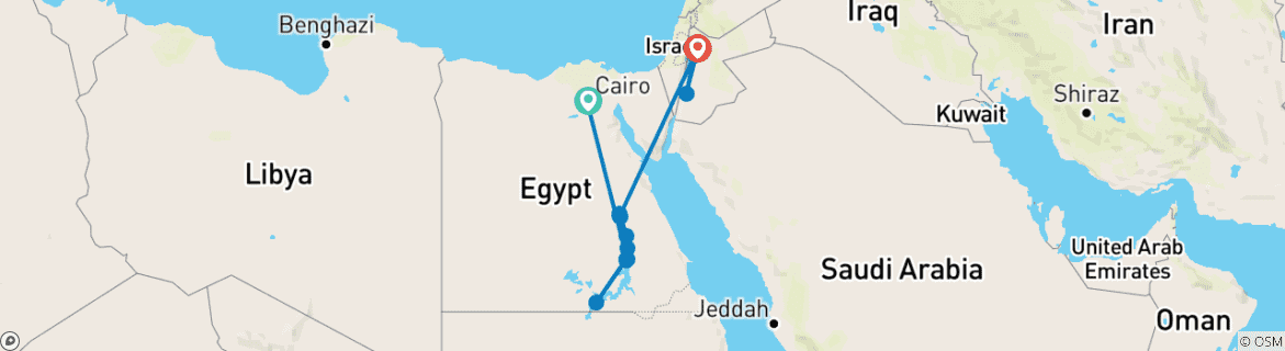 Mapa de Egipto y Jordania