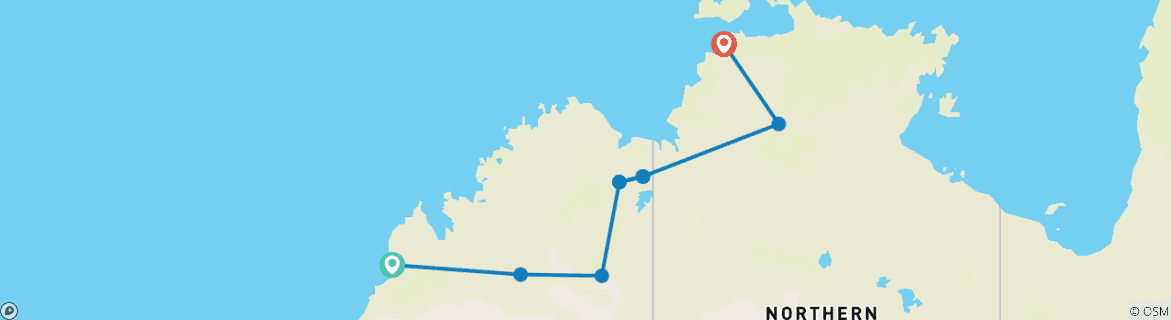 Image d'une carte montrant l'itinéraire du circuit