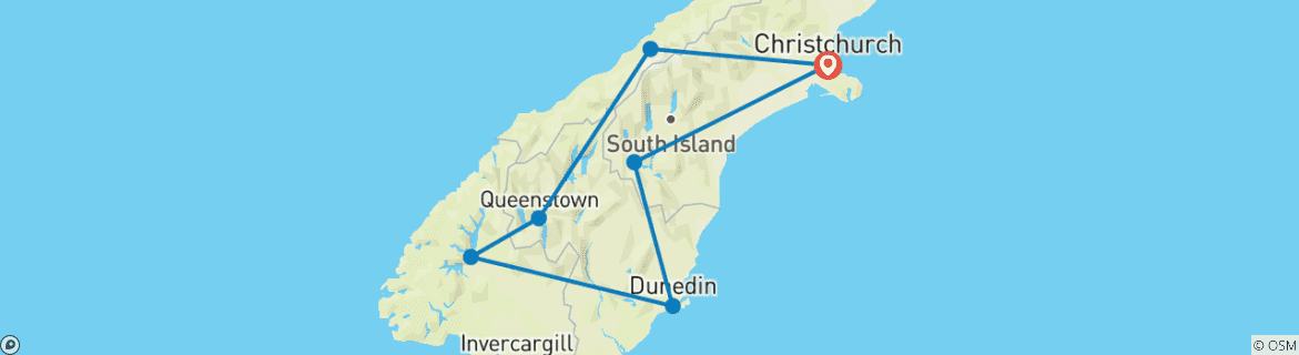 Image d'une carte montrant l'itinéraire du circuit