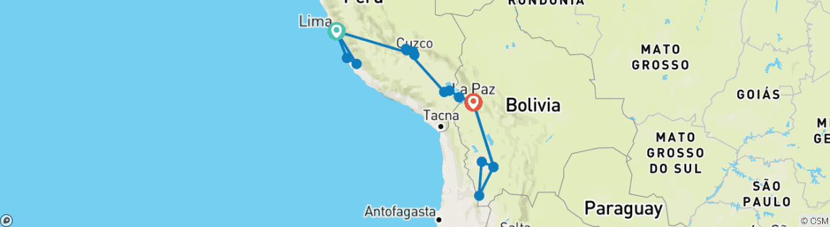 Imagen de un mapa que muestra la ruta del circuito